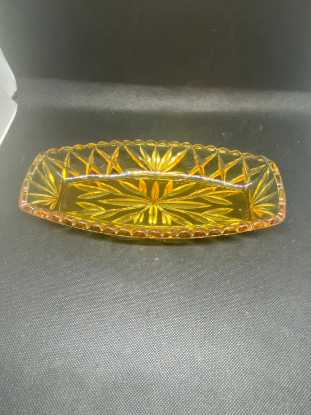 Hazel Atlas Amber Relish/Celery Tray